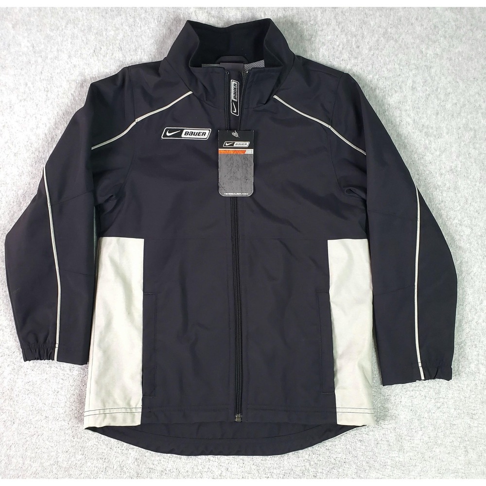 Nike Bauer NBH Supreme Jacket Youth Small Black Hockey Warmup Windbreaker